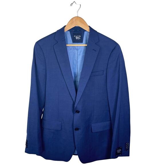 New Original PENGUIN Osman's Blue Wool Blend Suit Blazer Mens Sports Coat Sz 40R - Picture 1 of 13